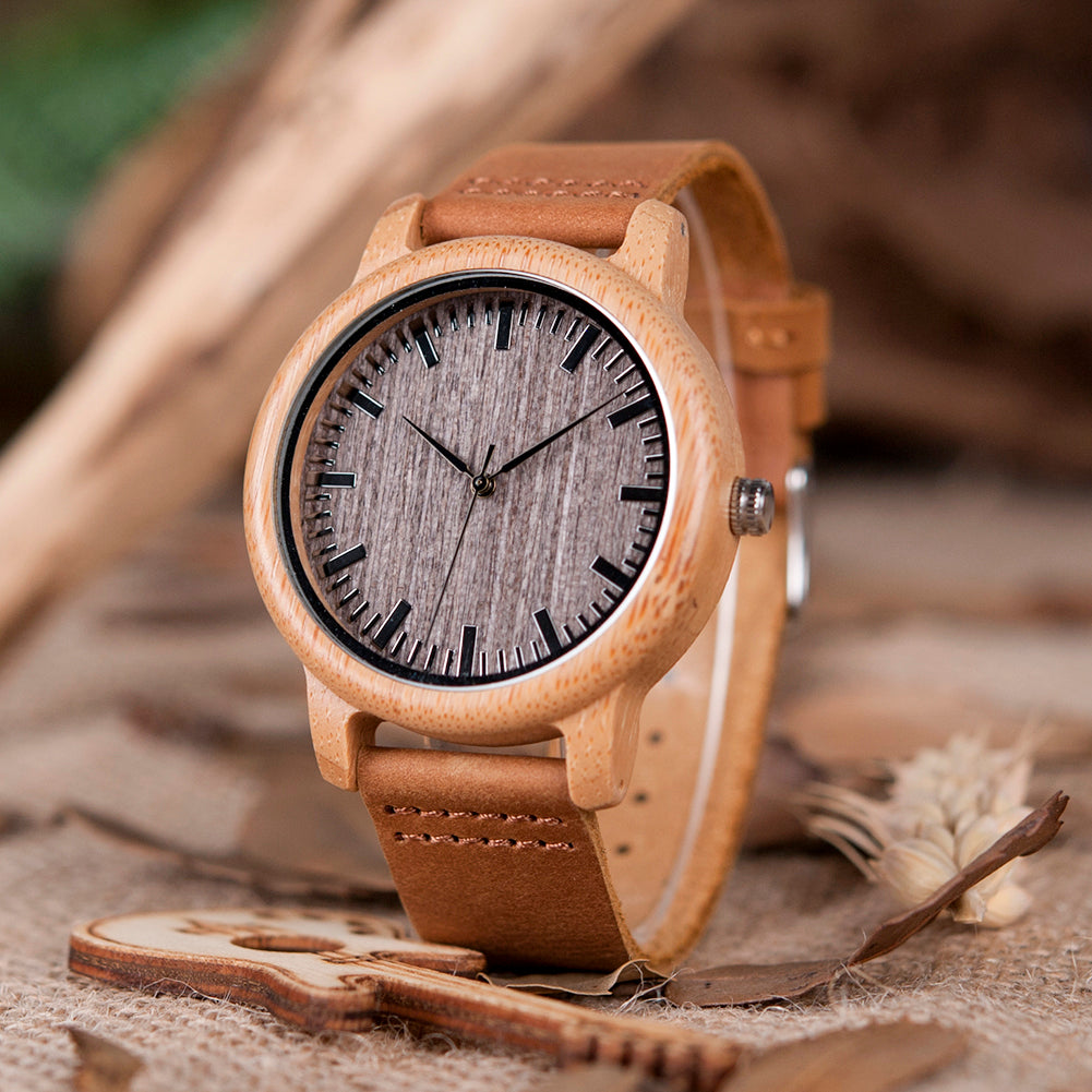 Quartz Watches Men Bamboo Wood Couple Wristwatches Gifts