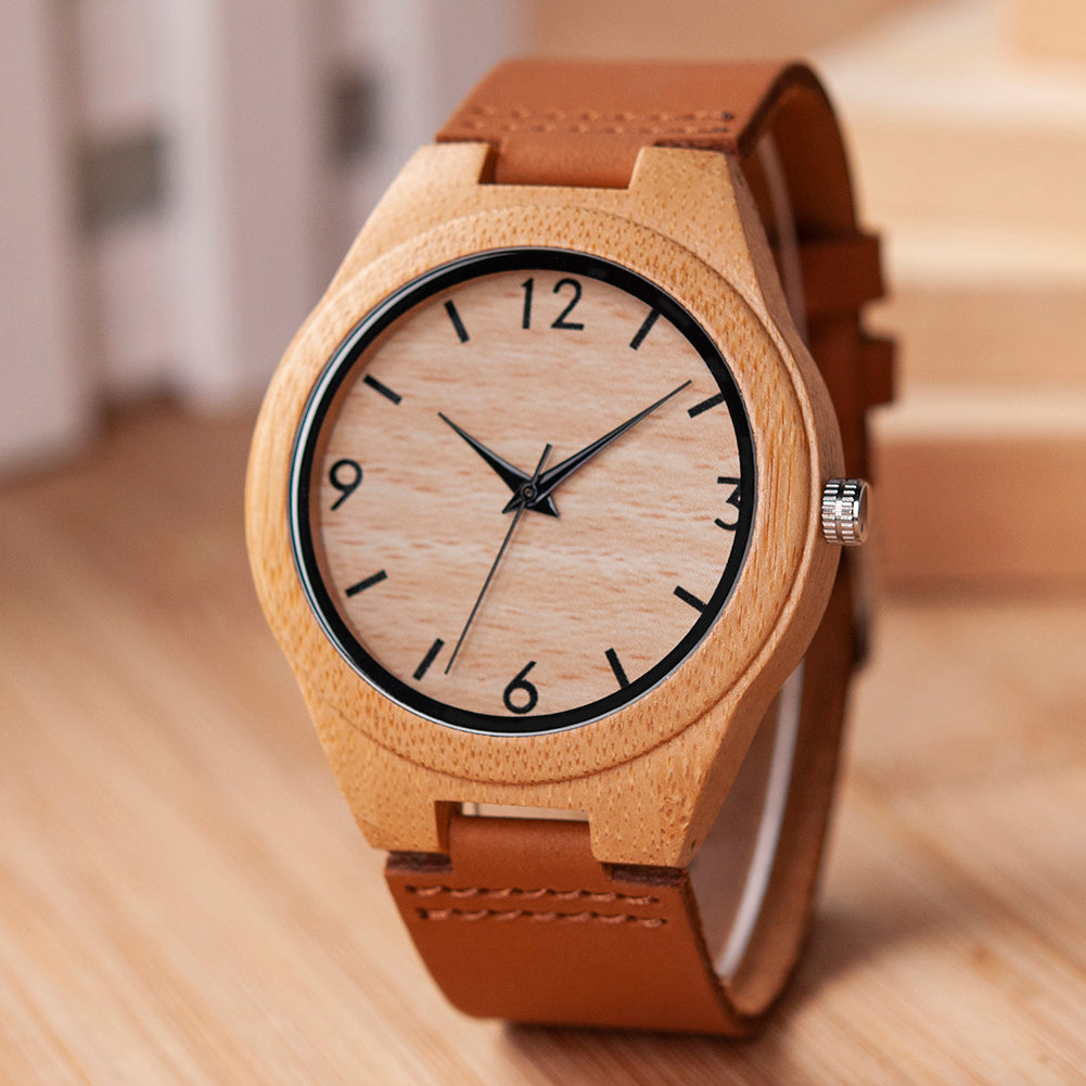 Quartz Watches Men Bamboo Wood Couple Wristwatches Gifts
