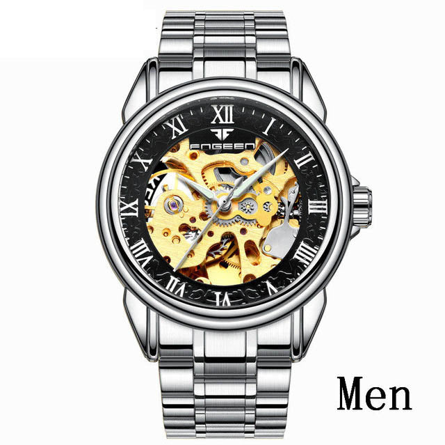 Couple Steel Mechanical Wrist Watch for Men and Women