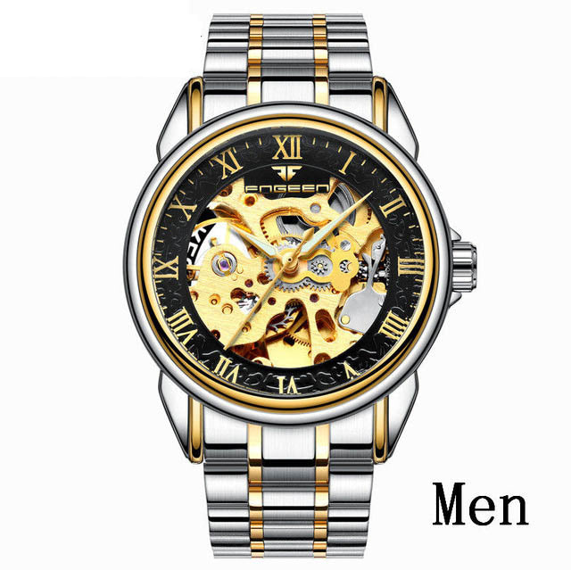 Couple Steel Mechanical Wrist Watch for Men and Women
