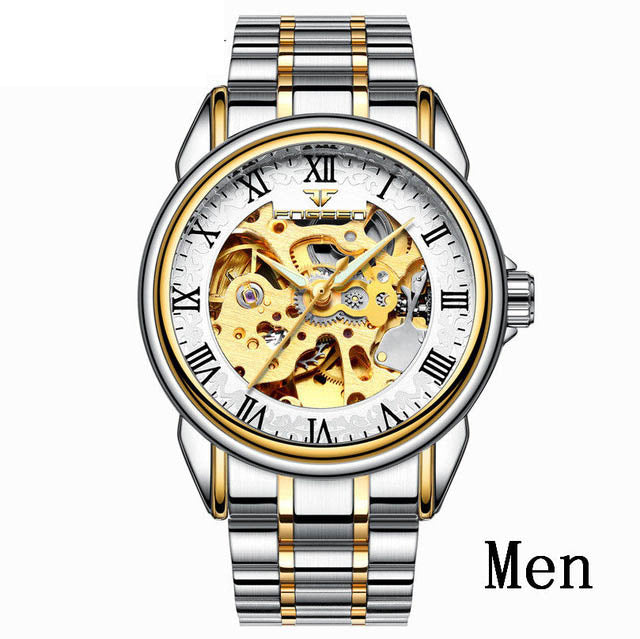Couple Steel Mechanical Wrist Watch for Men and Women