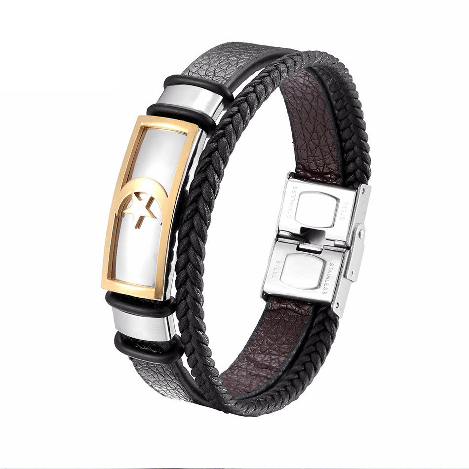 Vintage Cross Bracelet Men's Charm Jewelry Religious Bracelet