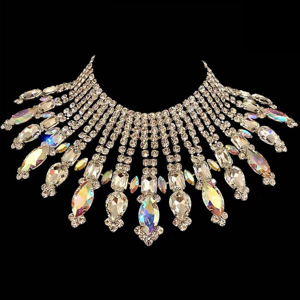Drag Queen Necklace Jewelry 5mm SS28 Crystal Top Color Rhinestones Big Size Women