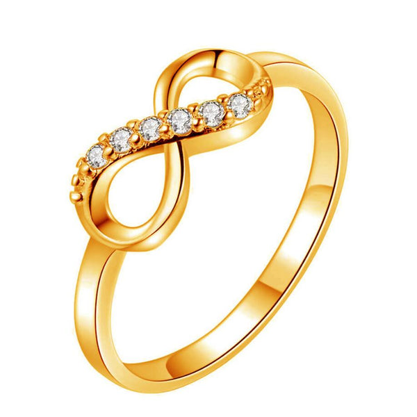 New Cubic Zirconia Crystal Infinite Rings For Womens