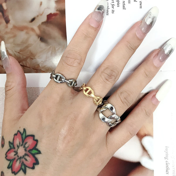 Luxury Couple Rings Korean Hollow Stainless Steel Gold Color Wedding Ring