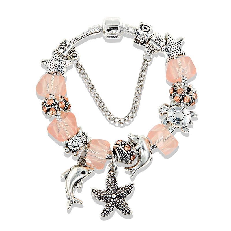 5 Colors Ocean Starfish Dolphin Bead Bracelet