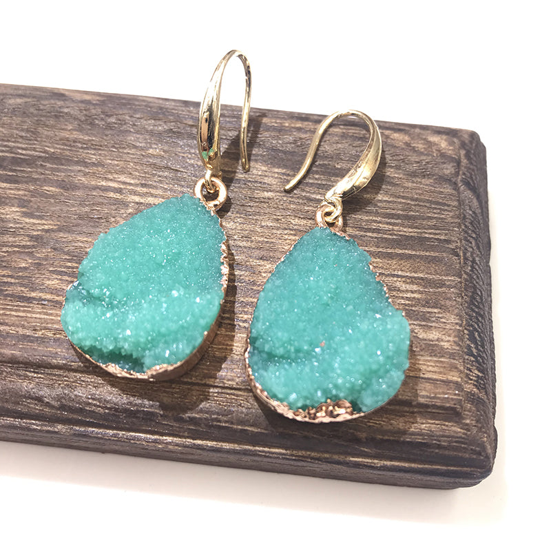 European Jewelry Colorful Water Drop Dangle Earrings