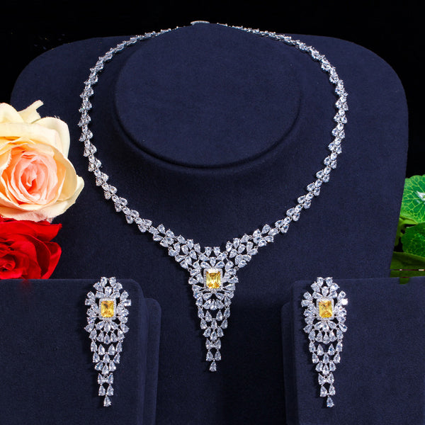 Conjunto de joyería vintage de lujo para mujer, con collar largo tipo gargantilla para fiesta