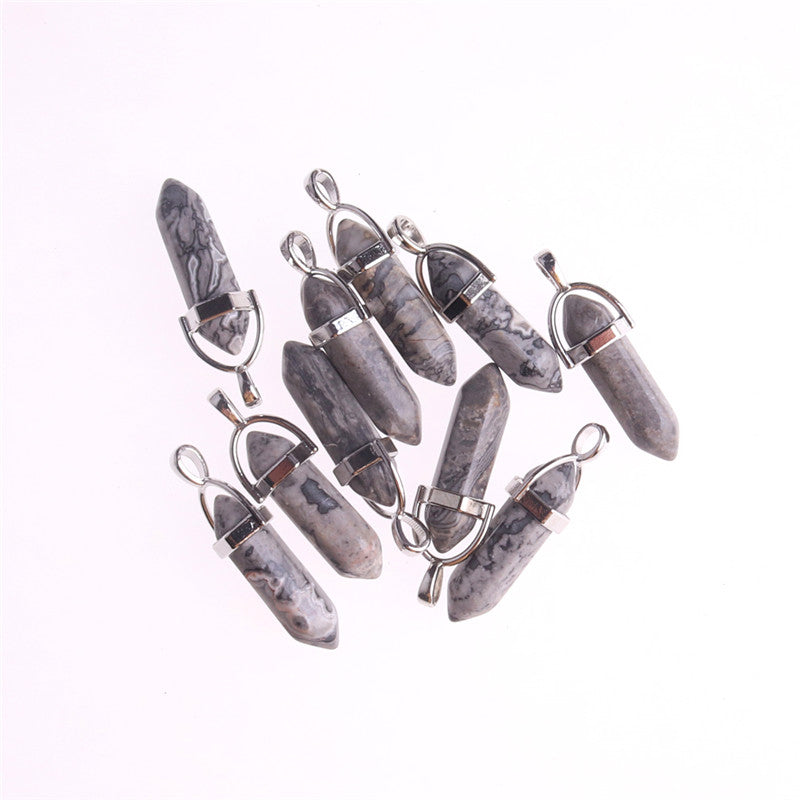 Mixed Pillar Bullet Charms Chakra Pendulum