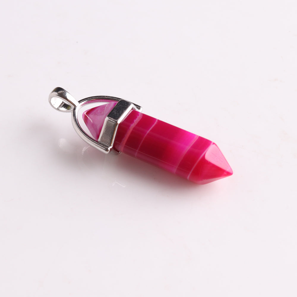 Mixed Pillar Bullet Charms Chakra Pendulum