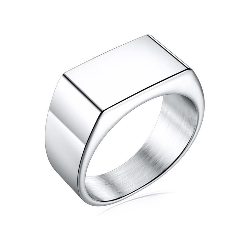 Punk Men Ring Square 316L Stainless Steel Jewelry Customize Rings