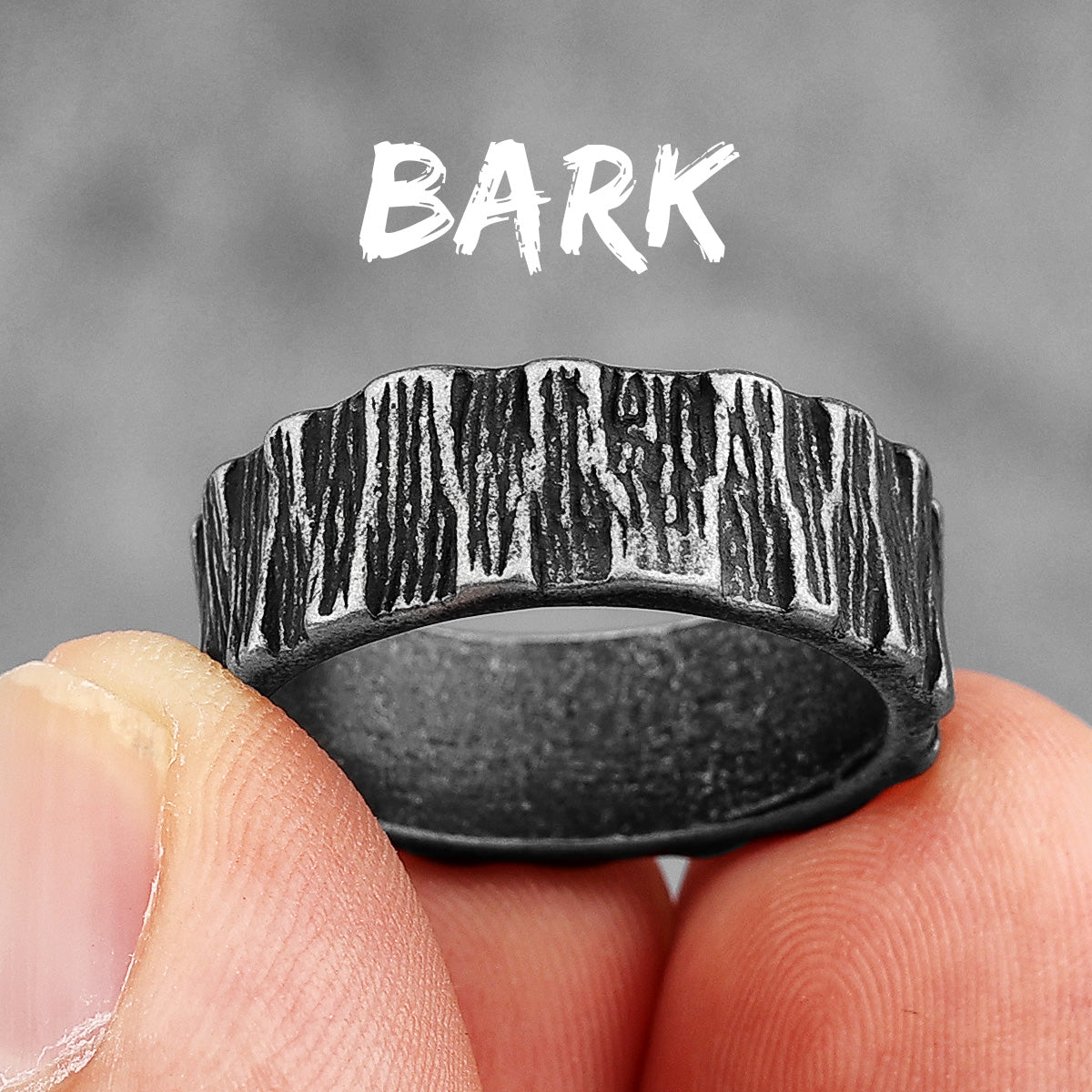 Charm Trendy Simple Vintage Black Stainless Steel  Rings