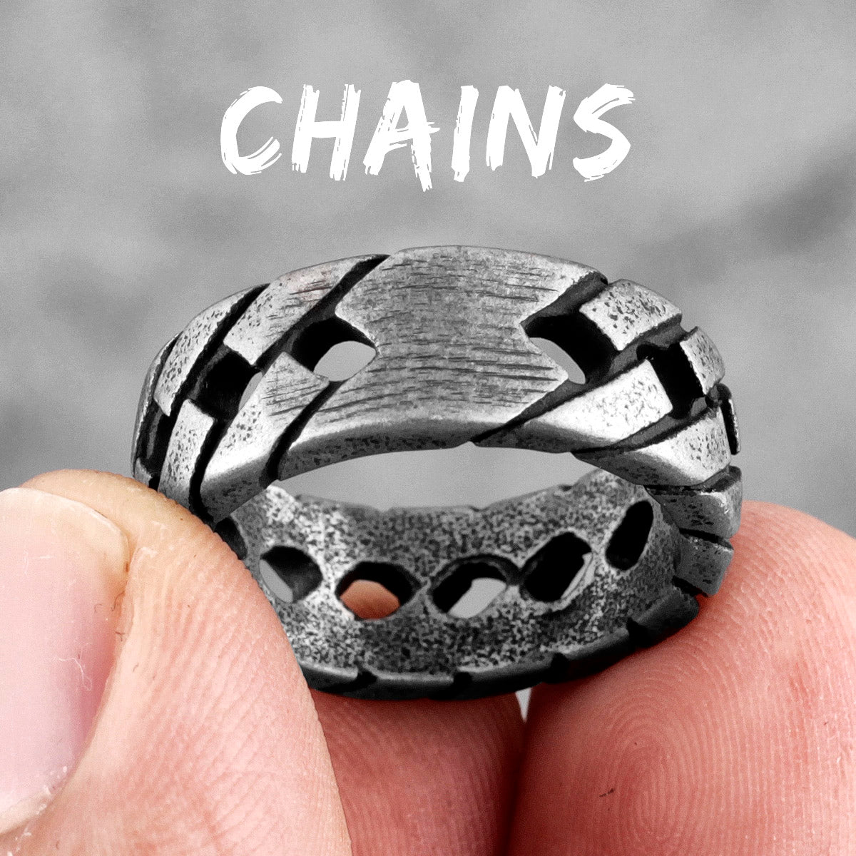 Charm Trendy Simple Vintage Black Stainless Steel  Rings