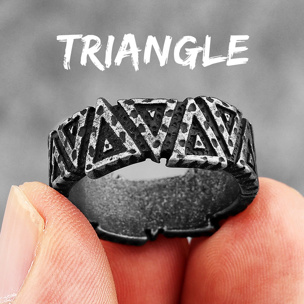 Charm Trendy Simple Vintage Black Stainless Steel  Rings