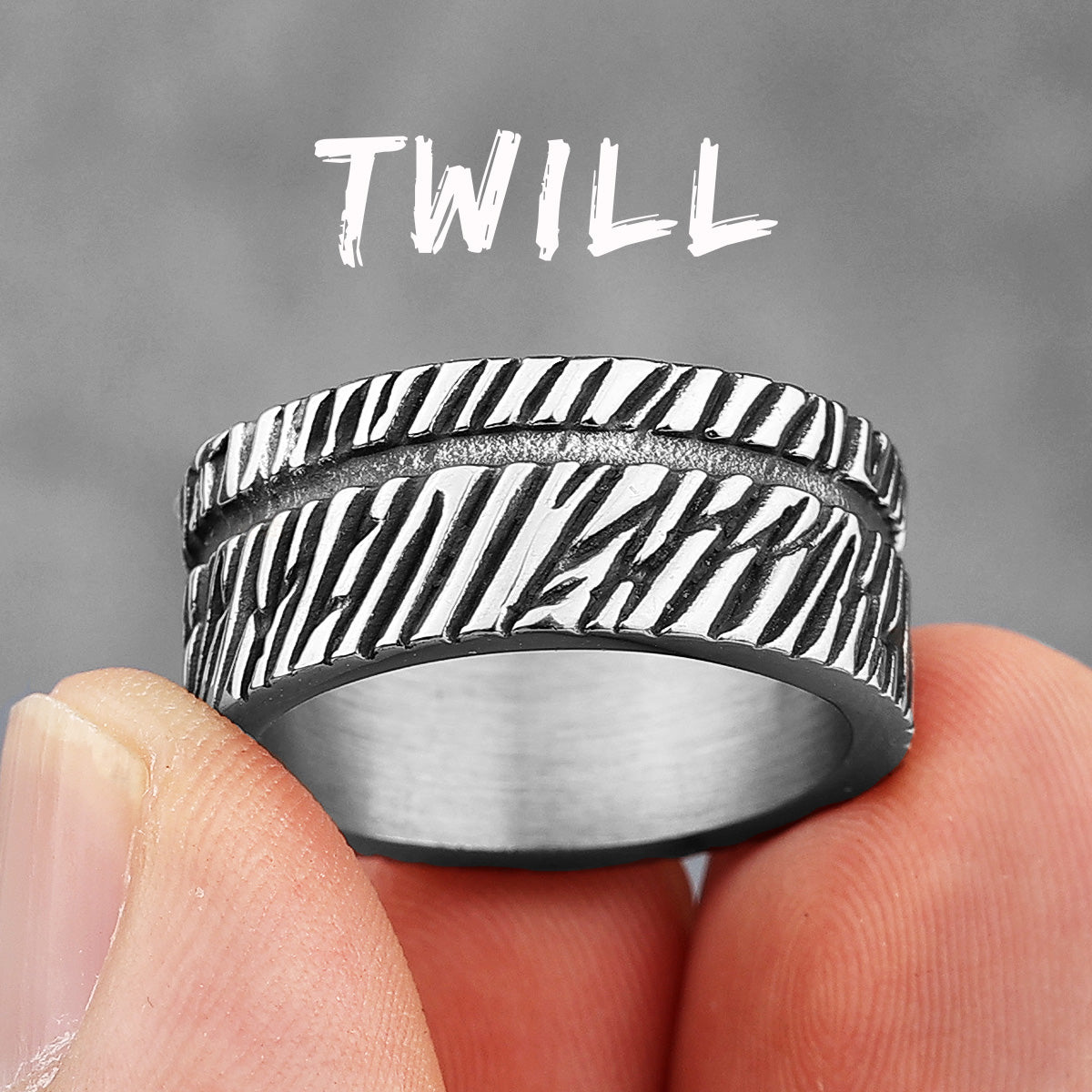 Charm Trendy Simple Vintage Black Stainless Steel  Rings