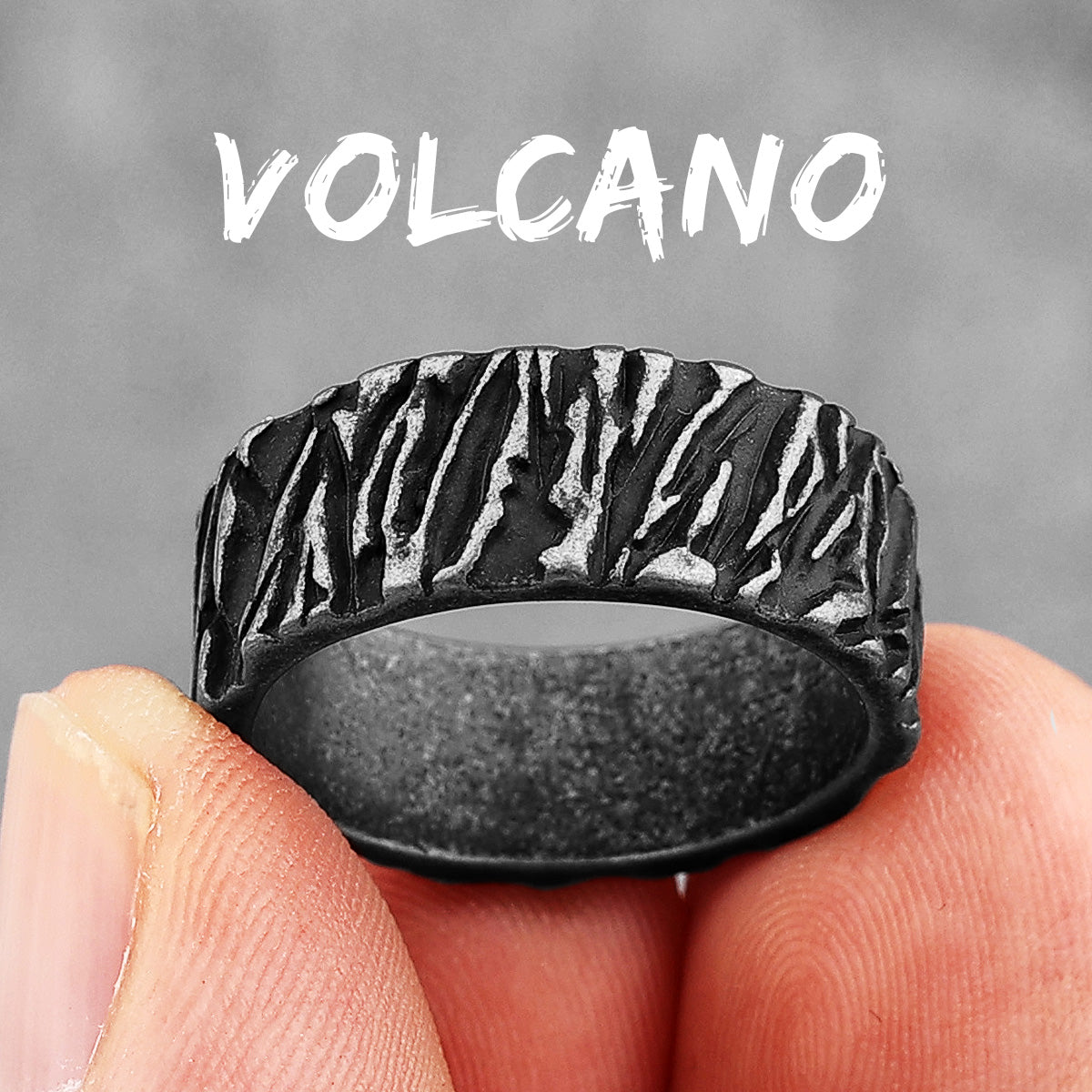 Charm Trendy Simple Vintage Black Stainless Steel  Rings
