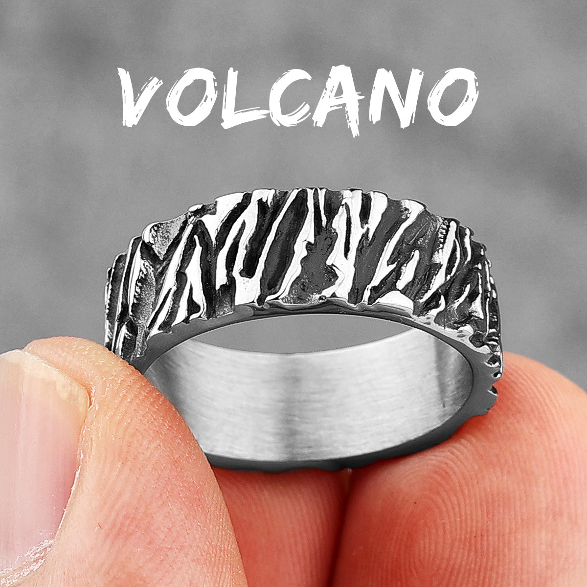 Charm Trendy Simple Vintage Black Stainless Steel  Rings