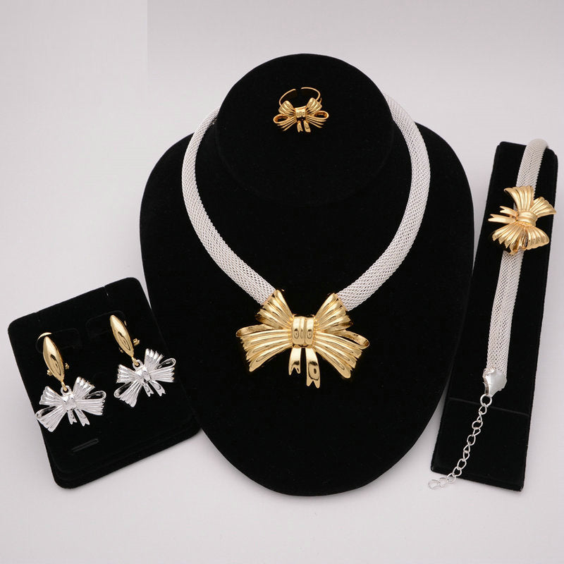 African Designer Necklace Ring Earring Wedding Accessories Sets