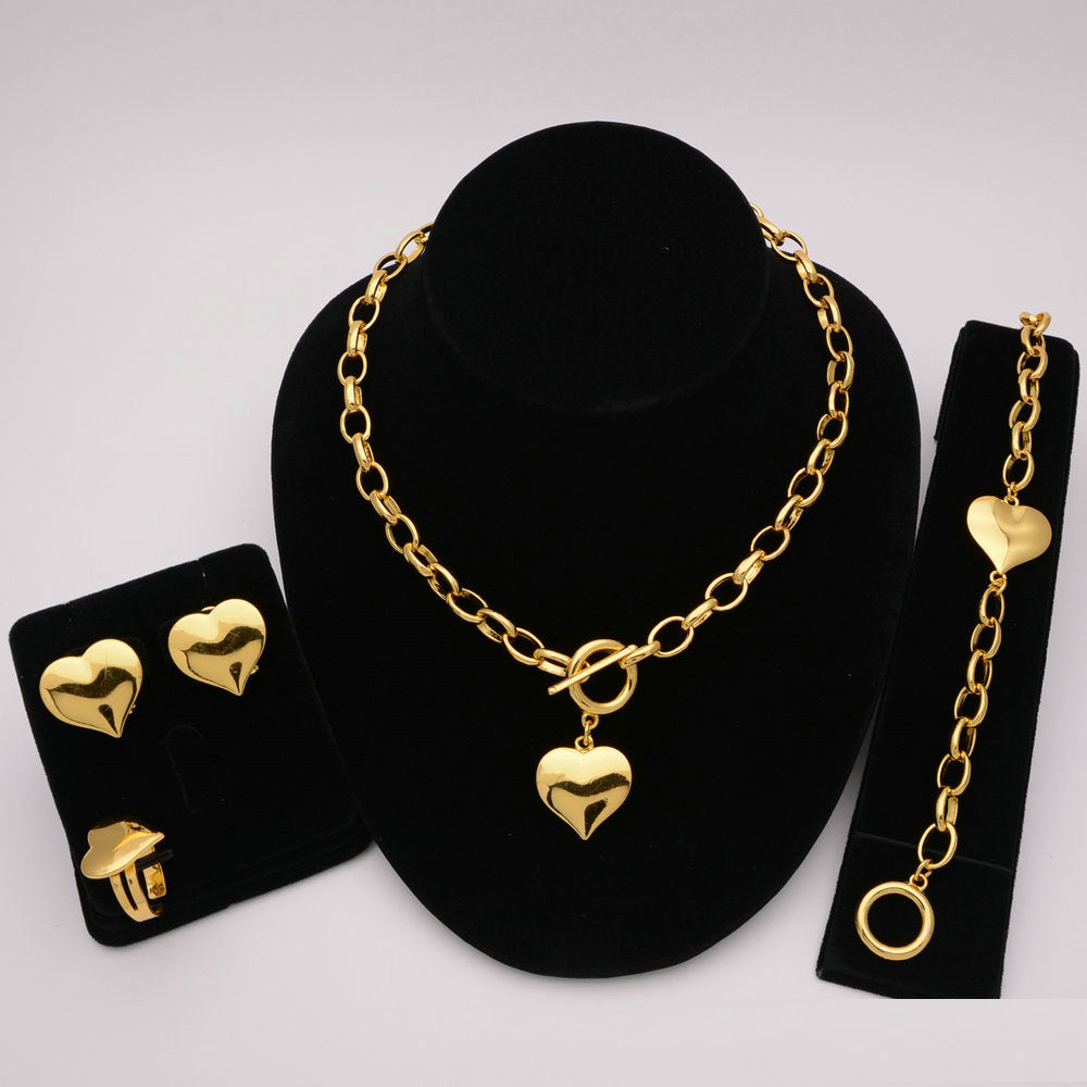 African Designer Necklace Ring Earring Wedding Accessories Sets