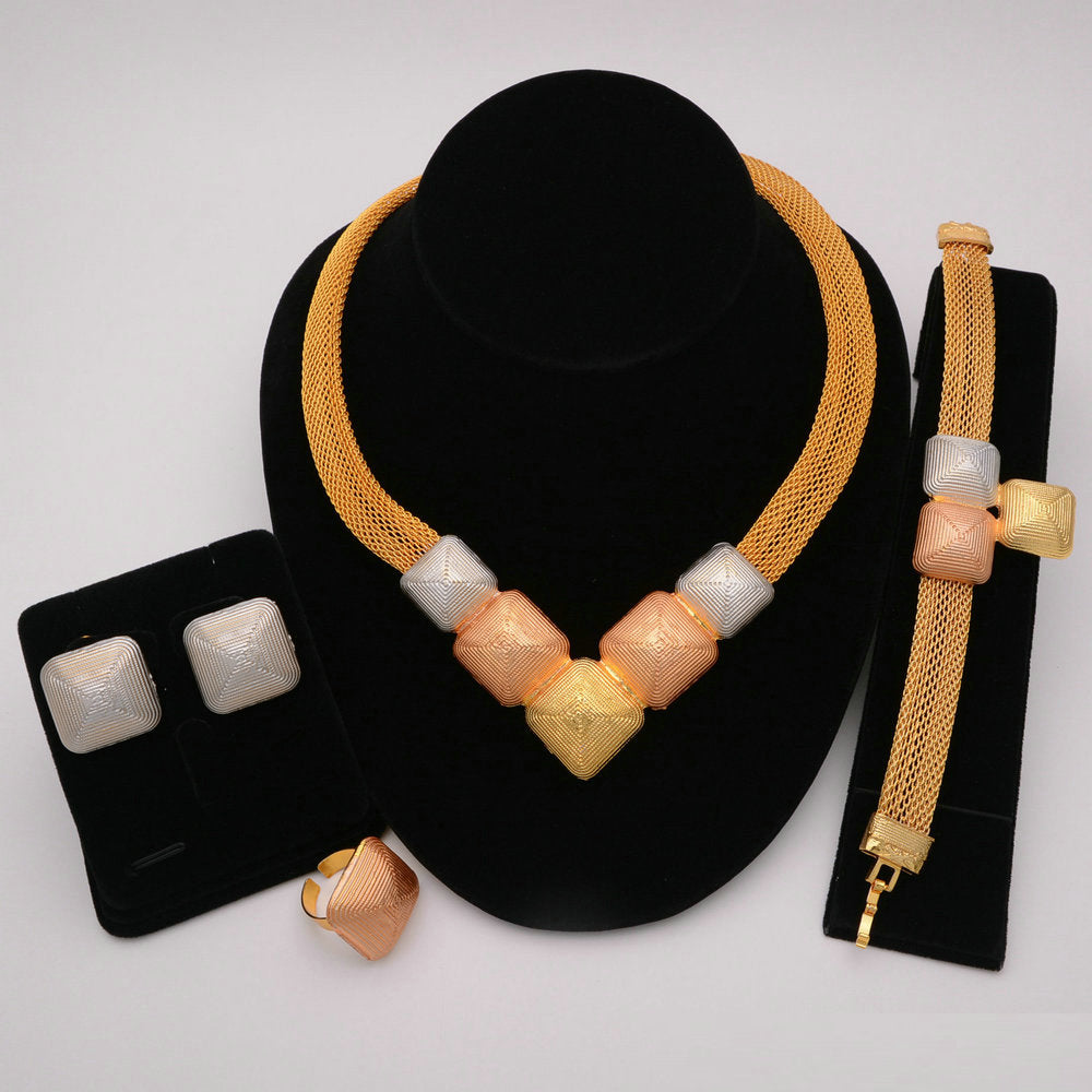 African Designer Necklace Ring Earring Wedding Accessories Sets
