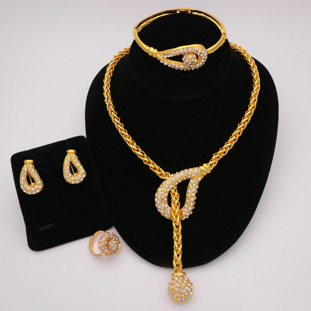 African Designer Necklace Ring Earring Wedding Accessories Sets