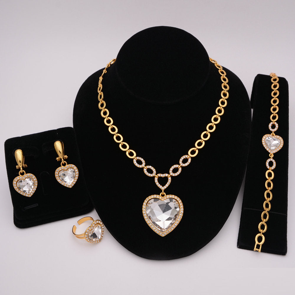 African Designer Necklace Ring Earring Wedding Accessories Sets