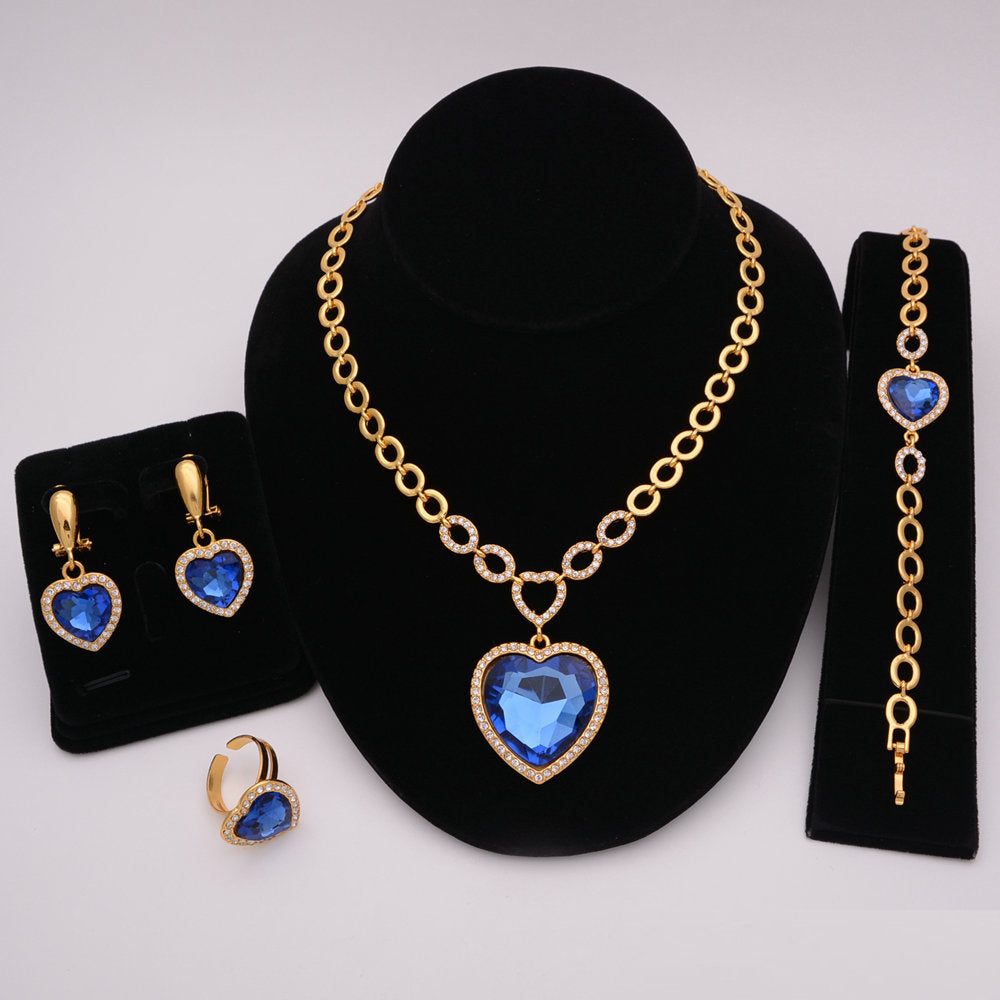African Designer Necklace Ring Earring Wedding Accessories Sets