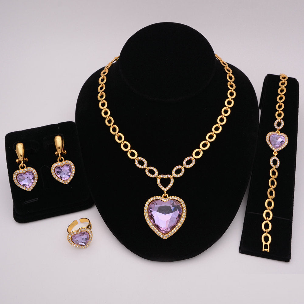 African Designer Necklace Ring Earring Wedding Accessories Sets