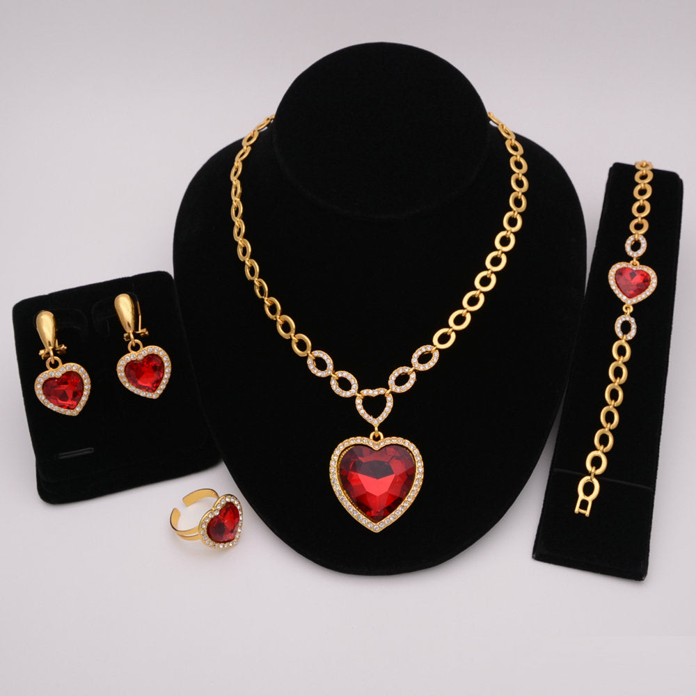 African Designer Necklace Ring Earring Wedding Accessories Sets