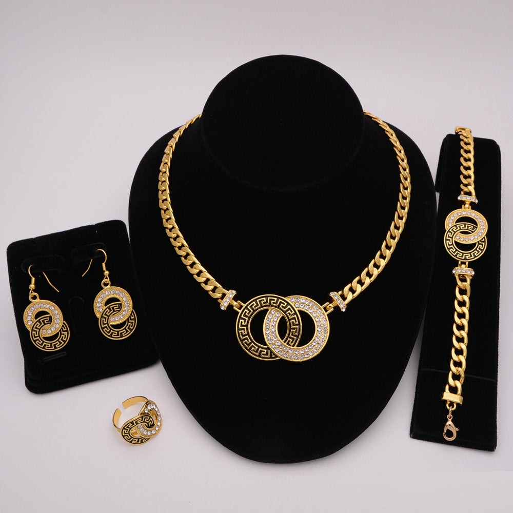 African Designer Necklace Ring Earring Wedding Accessories Sets