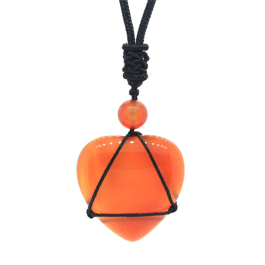 Crystal Quartz Reiki Rope Wrapped Stone Necklace