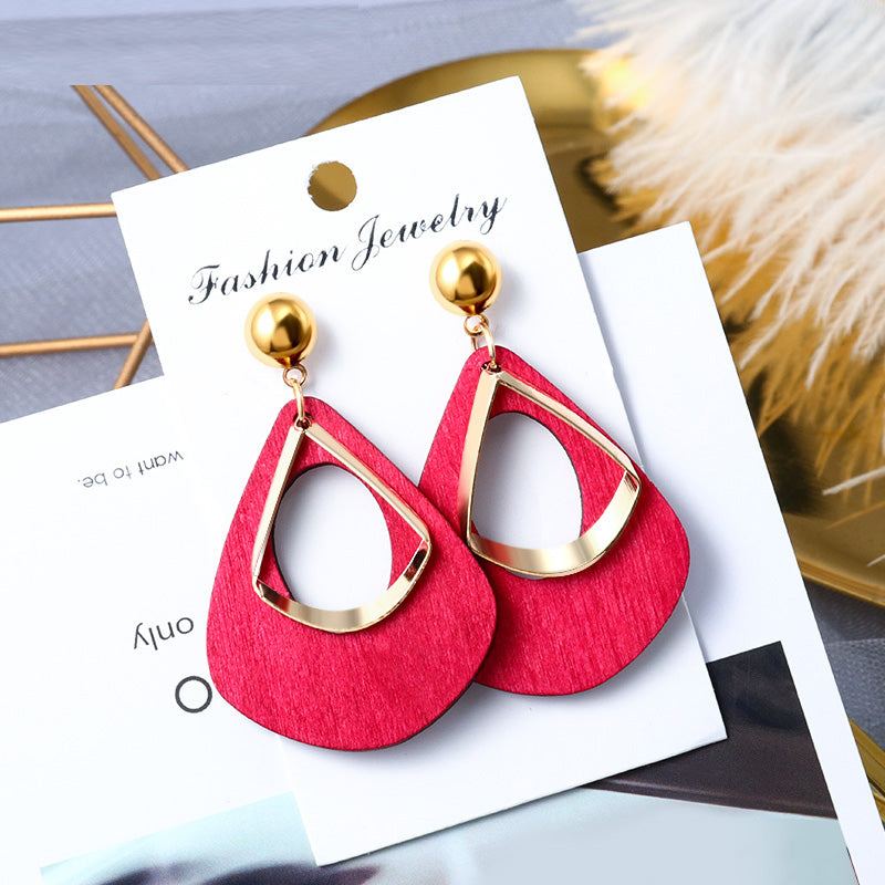 Women Statement Vintage Geometric Gold Dangle Drop Earrings