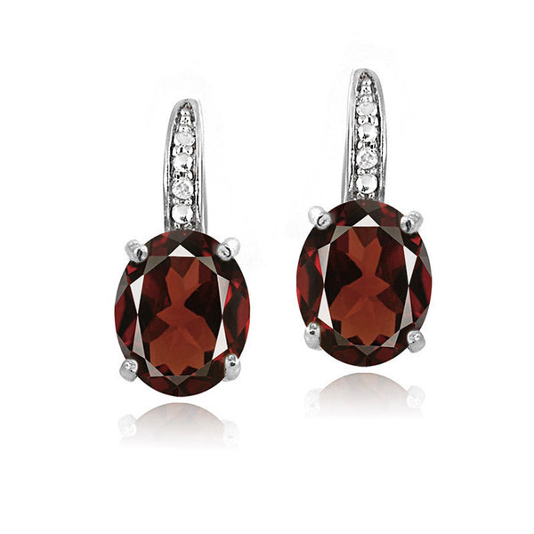 Pendientes de lujo de plata de ley 925 para mujer, con piedras preciosas rojas, moradas y amarillas, para boda.