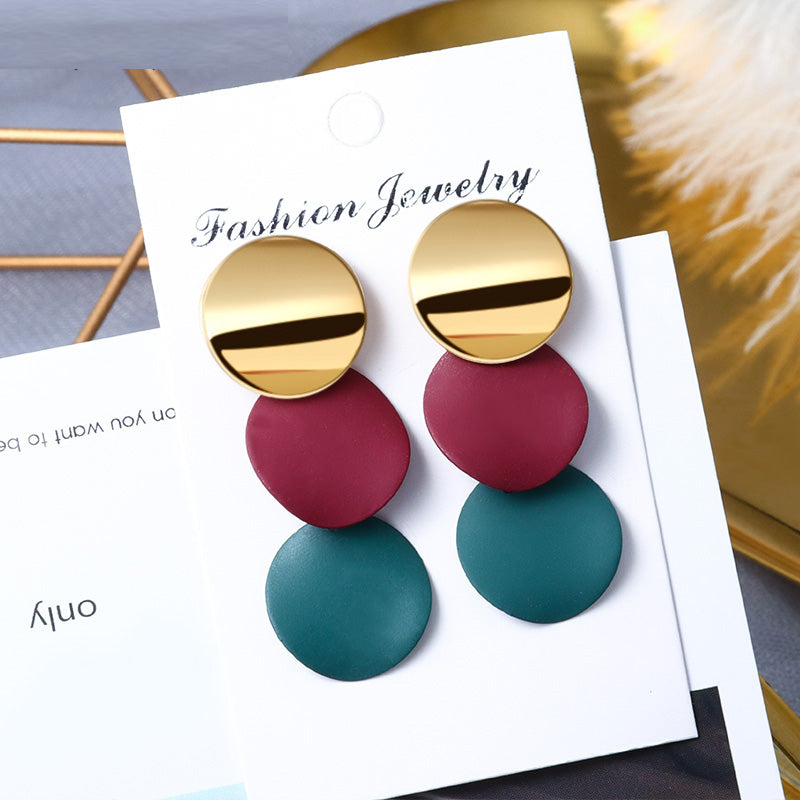 Women Statement Vintage Geometric Gold Dangle Drop Earrings