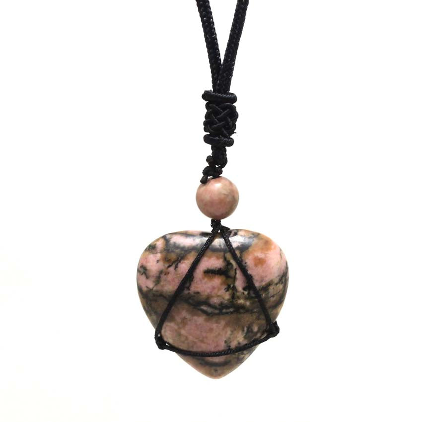 Crystal Quartz Reiki Rope Wrapped Stone Necklace