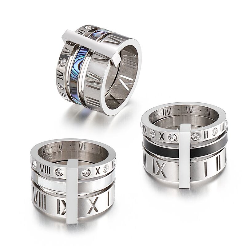 Roman Numerals Engagement Wedding Rings For Women