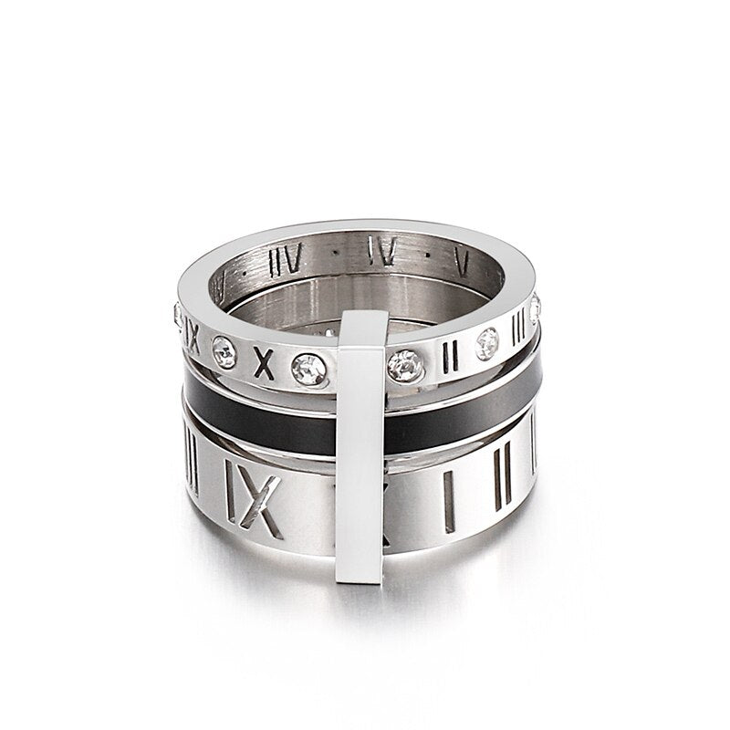 Roman Numerals Engagement Wedding Rings For Women