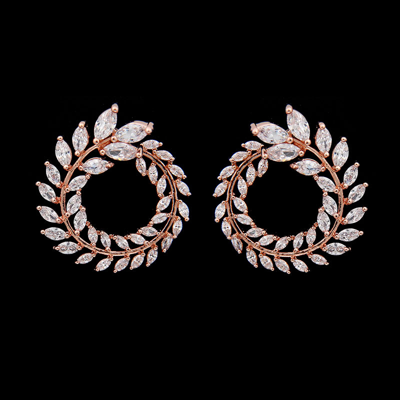 Zircon Olive Branch Earrings and Pendant Jewelry Sets
