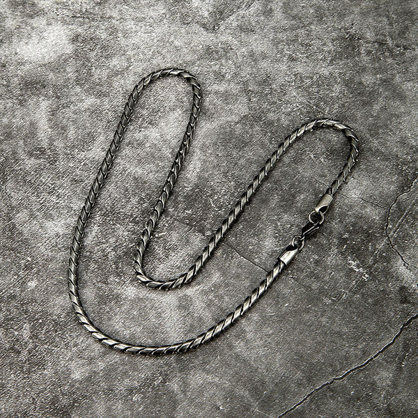 Cadena cubana de acero inoxidable de 4,5 mm, estilo vintage, color negro, ancho, estilo punk, para hombre.