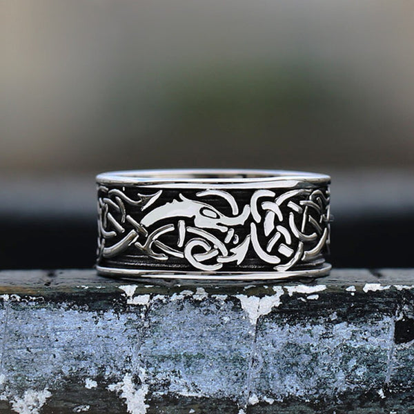 Nuevo anillo vikingo retro de acero inoxidable 316L para hombre, estilo punk, nórdico, celta, con nudo espiral.