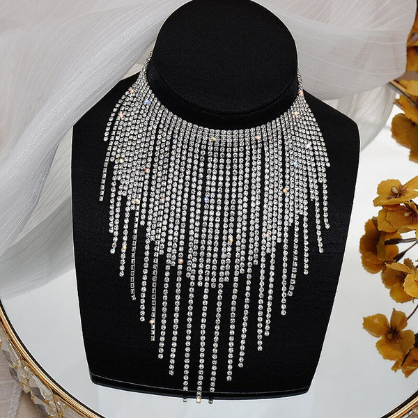 Luxury Full Long Tassel Choker Necklace for Women