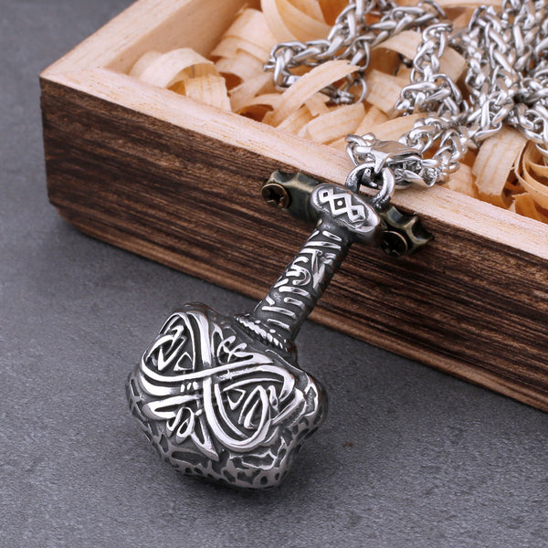 Collar con ancla vikinga y martillo de Thor para hombre