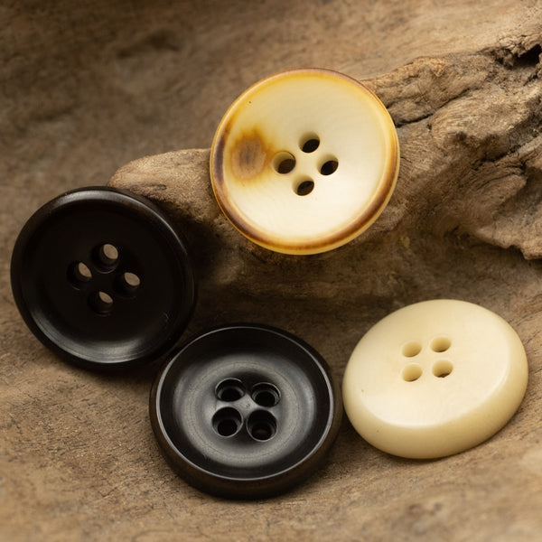 Retro Scorched Corozo Button for Clothing Dark Brown Suit Buttons