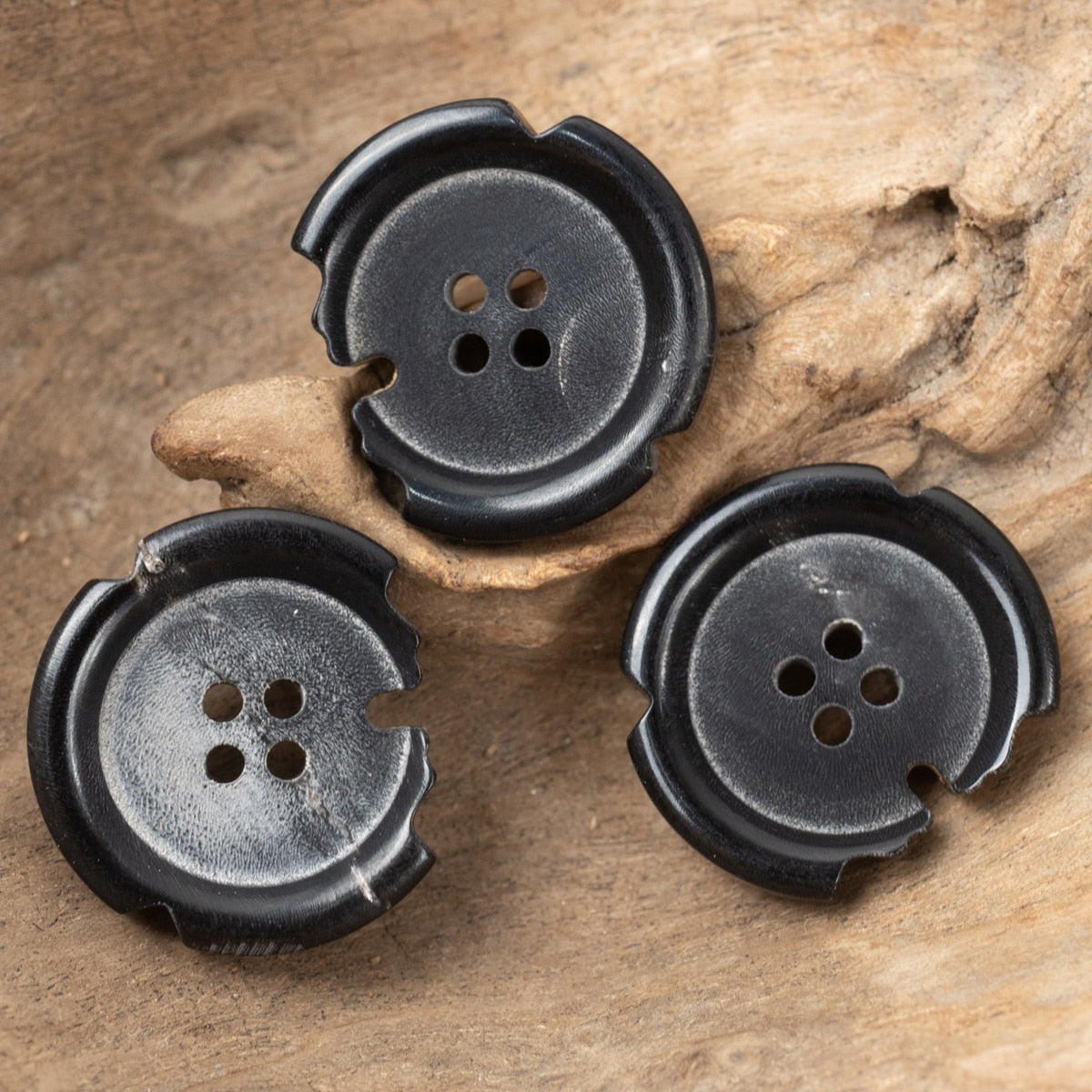 6pcs Irregular Horn Buttons Designer Dull Polished Genuine Natural Horn Button Set