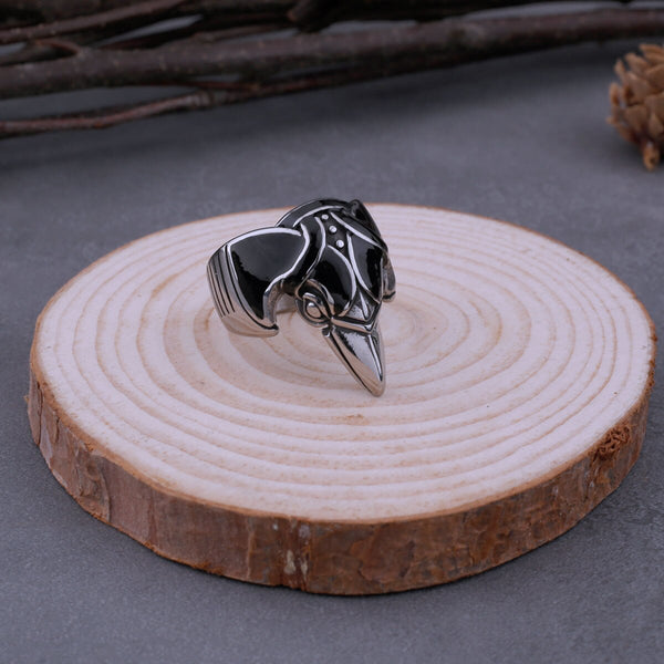 Anillo de cuervo vikingo de acero inoxidable 316L para hombre, amuleto nórdico pagano.