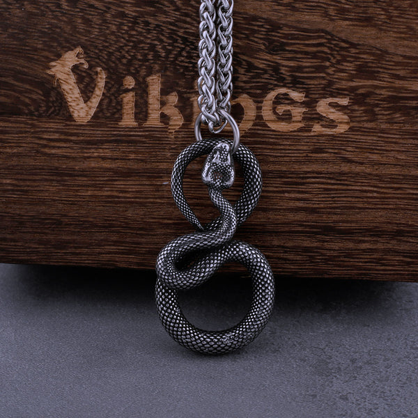 Collar vintage de ocho caracteres con diseño de cobra rey para hombre, colgante de acero inoxidable con diseño de serpiente punk