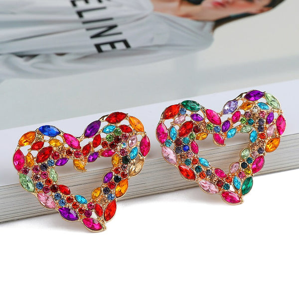 Pendientes de metal elegantes de verano con forma de tachuela hueca para mujer