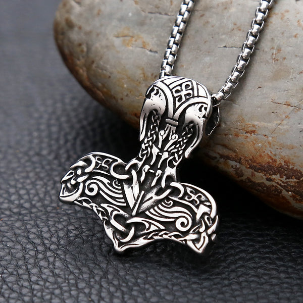 Unique Vintage Viking Thor's Hammer Pendant Necklace For Men