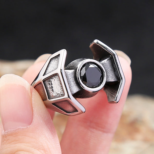 Anillos de piedra negra con personalidad única para hombres y mujeres