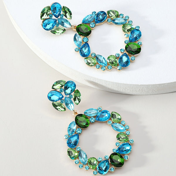 Pendientes colgantes grandes vintage de moda para mujer